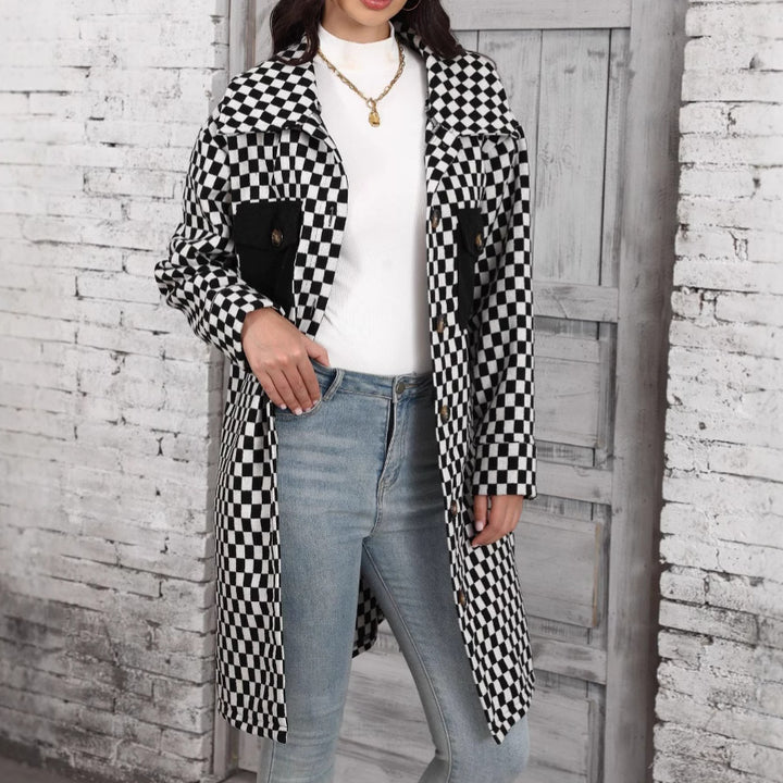 Plaid overshirt jacket for women with pockets and button detail Lune London