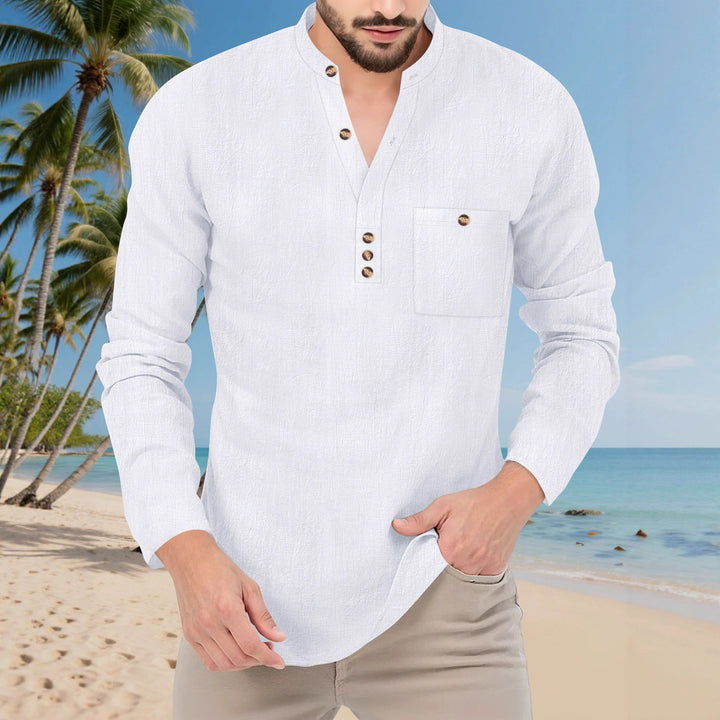 Casual long-sleeve shirt for men with button placket and chest pocket Lune London