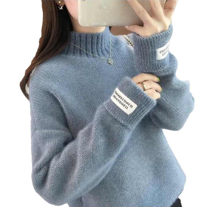 Femme Pull Col Roulé Confortable avec Motif Tricot Texturé Chic & Stil