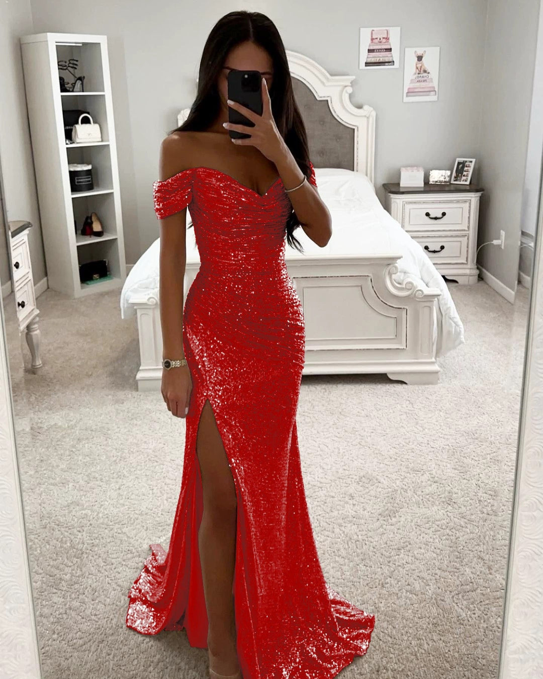 Women's Evening Dress with Shimmering Sequins Lune London