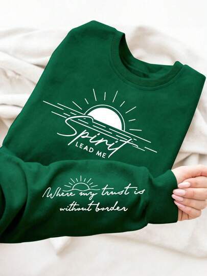Sweatshirt pour femmes avec impression inspirante et tissu doux et fluide Chic & Stil