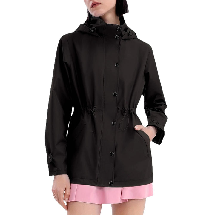 Functional practical jacket for women with adjustable waist and hood Lune London