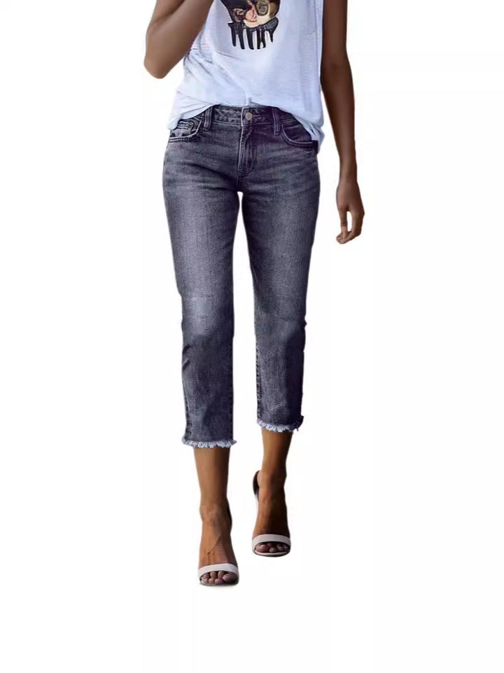 Ladies timeless jeans in modern cut with cropped leg Lune London