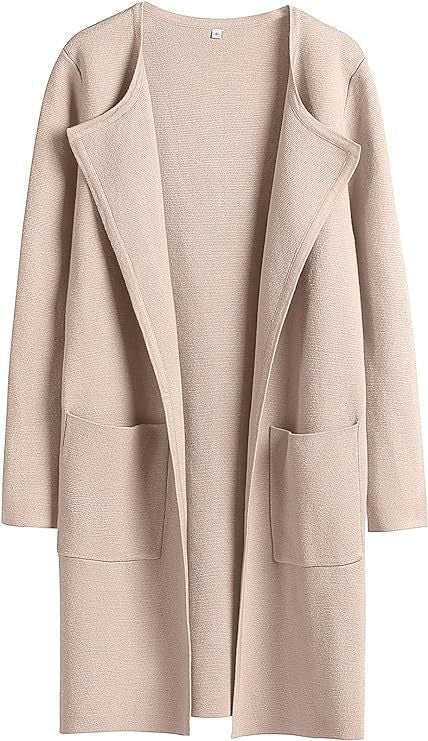Lune London Women's Open Front Knitted Jacket with Practical Pockets