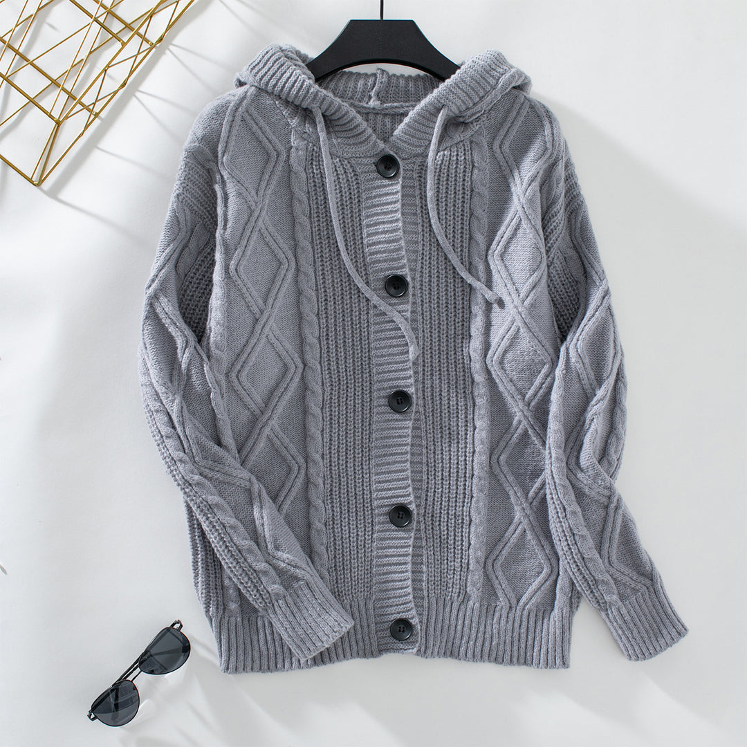 Hooded knit jacket for women with structured design Lune London