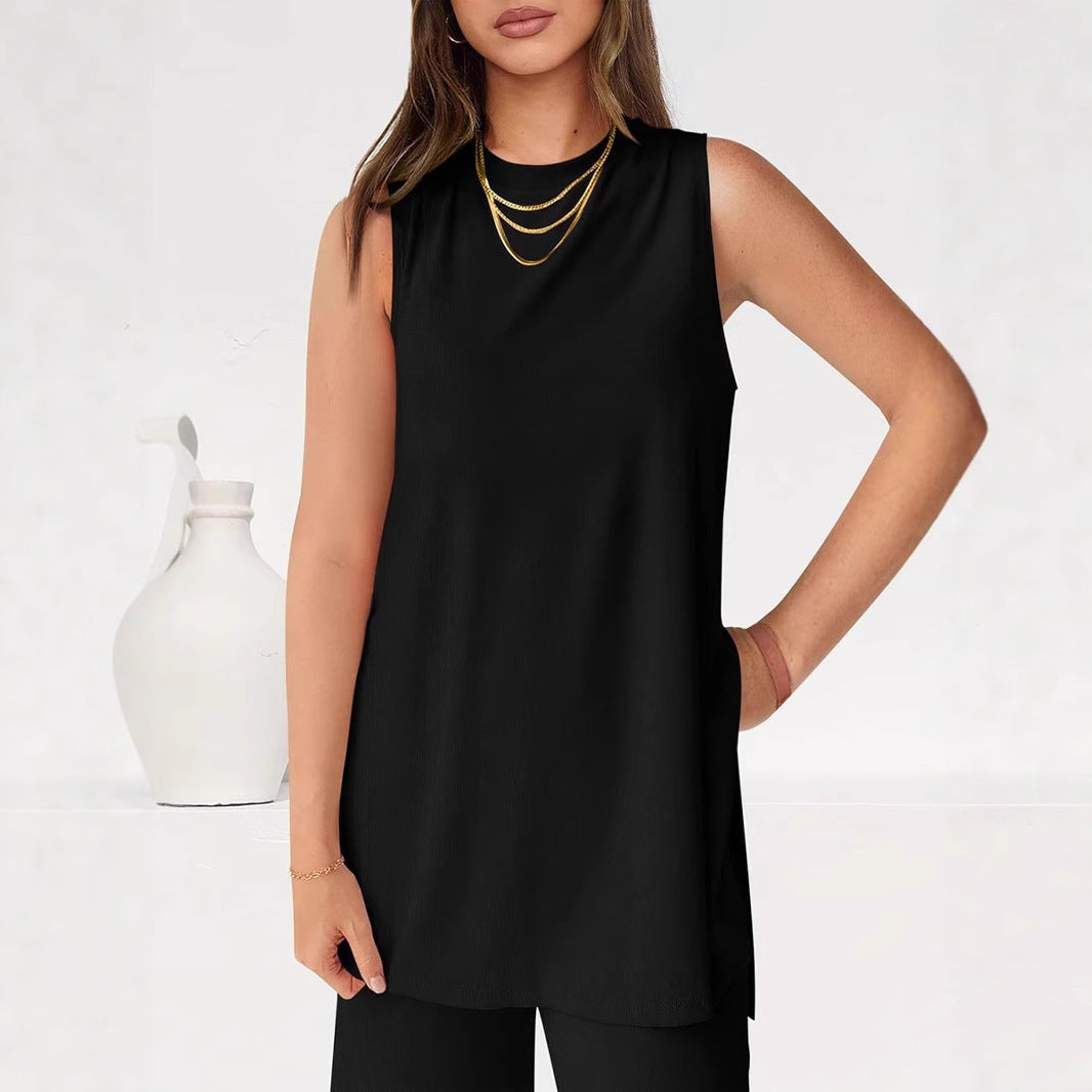 Ladies Casual Top and Wide Leg Pants Set Lune London