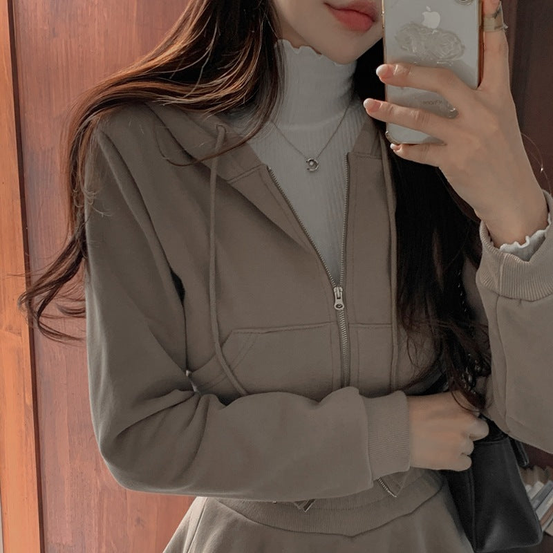 Ladies sporty crop set with dress and hoodie Chic & Stil