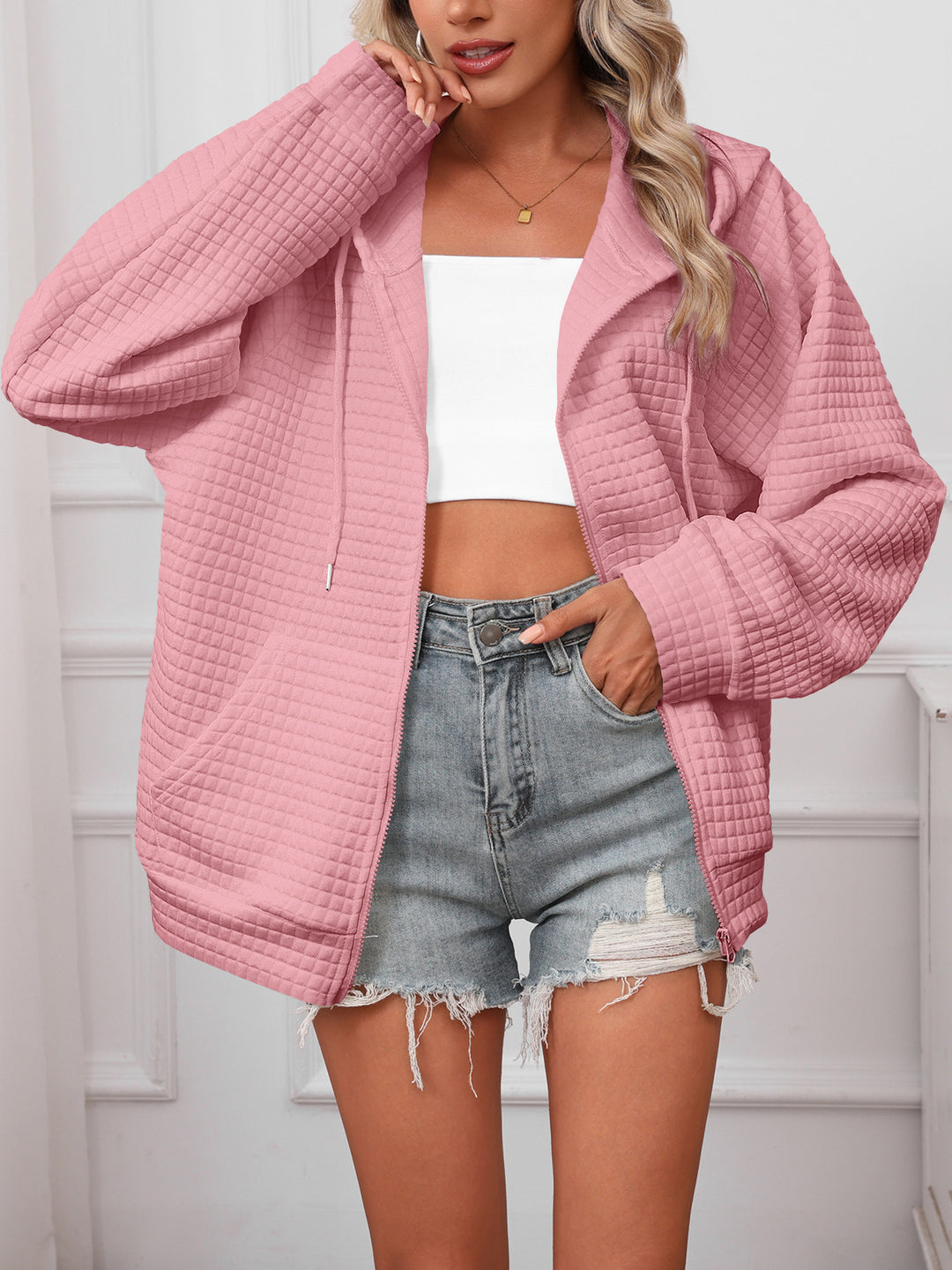 Oversized hoodie for women in structured material Lune London