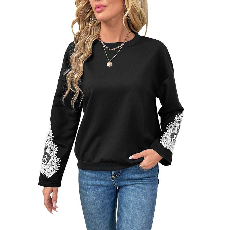 Women's sweatshirt with elegant lace decoration Lune London