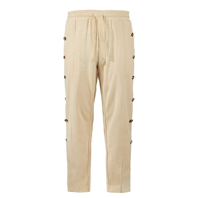 Comfortable women's joggers with chic and stylish button details
