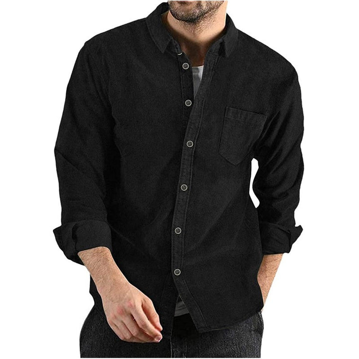 Casual corduroy shirt for men with chest pocket and trendy collar Lune London