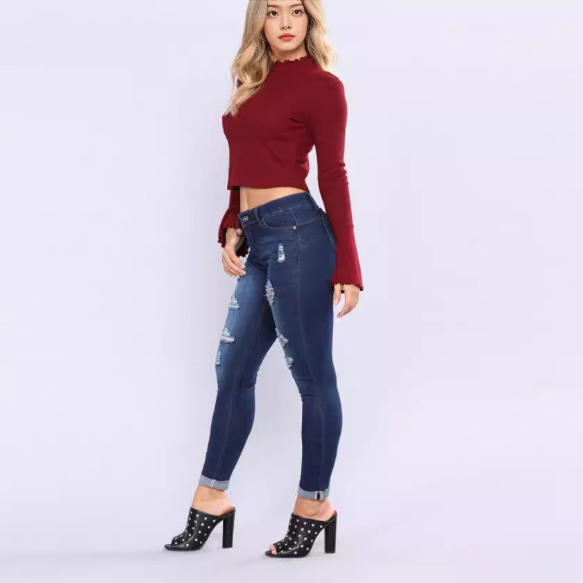 Women's Slim-Fit Jeans with trendy Destroyed details Lune London