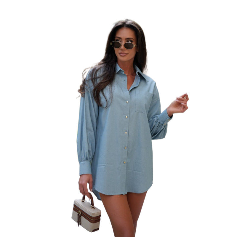 Casual button-up shirt for women with balloon sleeves Lune London