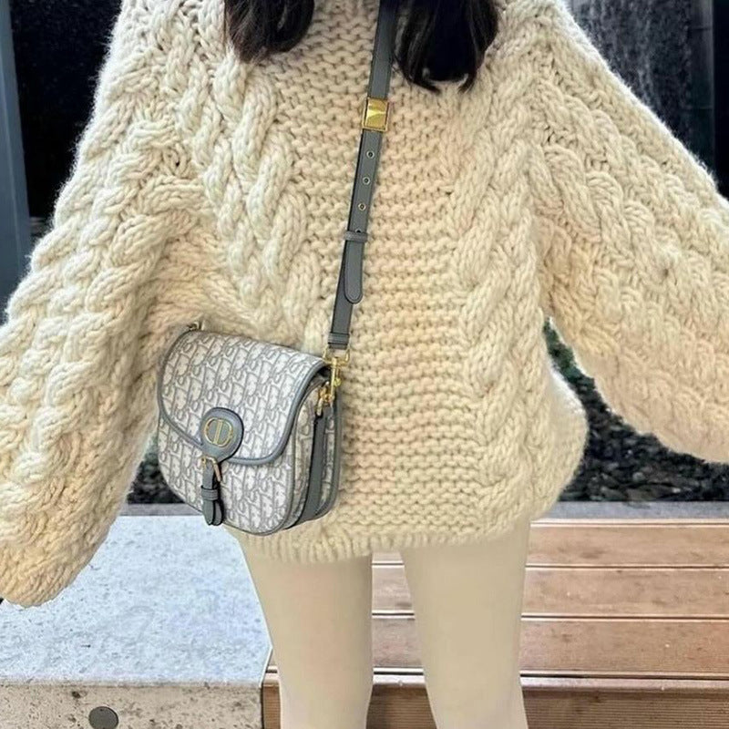 Thick knit sweater for women with oversized sleeves Lune London