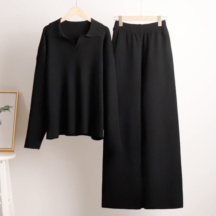 Lune London | Loungewear set - Oversized sweater with collar and wide pants - Perfect for home and leisure