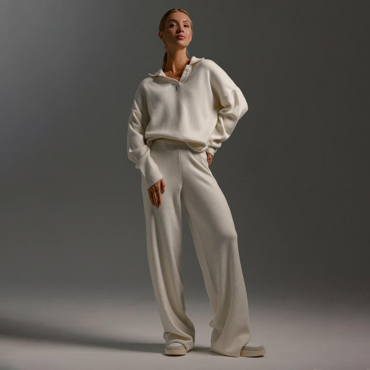 Lune London | Lounge Set with Wide Pants and Polo Shirt