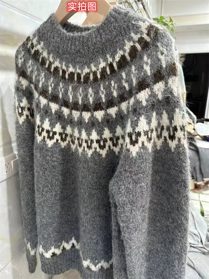 Pull en tricot pour femmes avec motif norvégien Chic & Stil