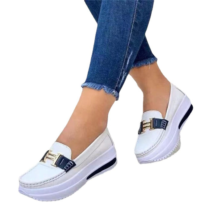 Comfortable Women's Slip-On loafers with wedge sole Lune London
