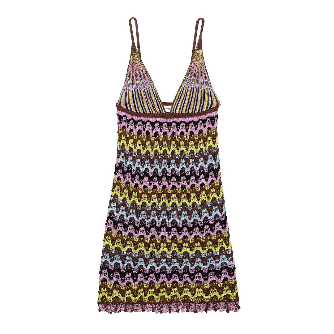 Summer chiffon dress for women with wave pattern and adjustable straps Lune London