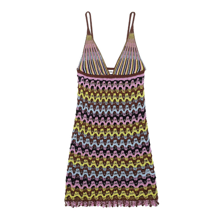 Summer chiffon dress for women with wave pattern and adjustable straps Lune London