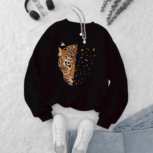 Sweatshirt femme avec motifs léopard Chic & Stil
