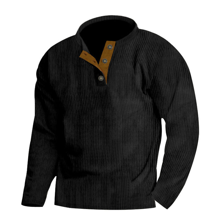 Men's sweater with textured surface and button placket detail Lune London