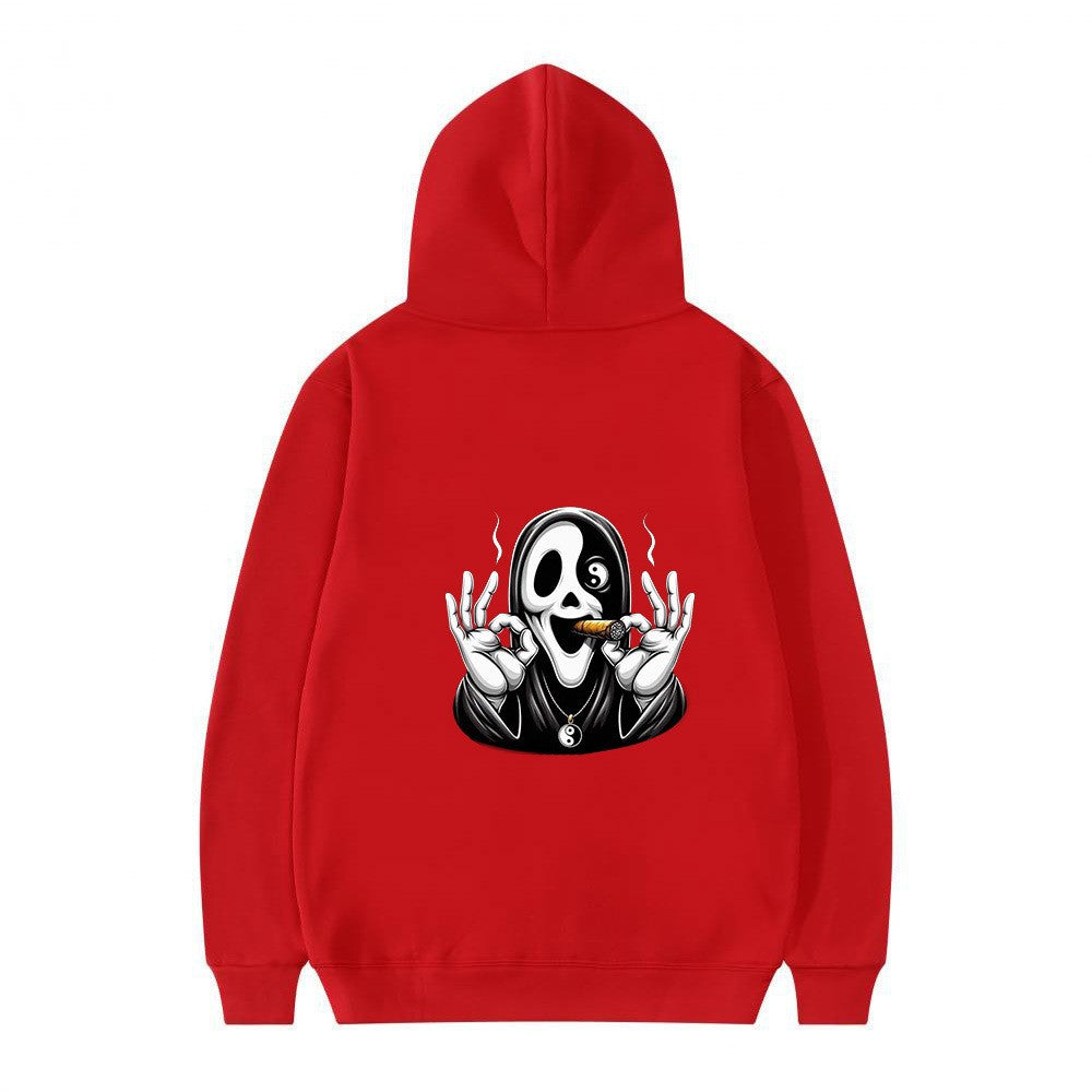 Women's hoodie with artistic skull print and casual fit Chic & Stil