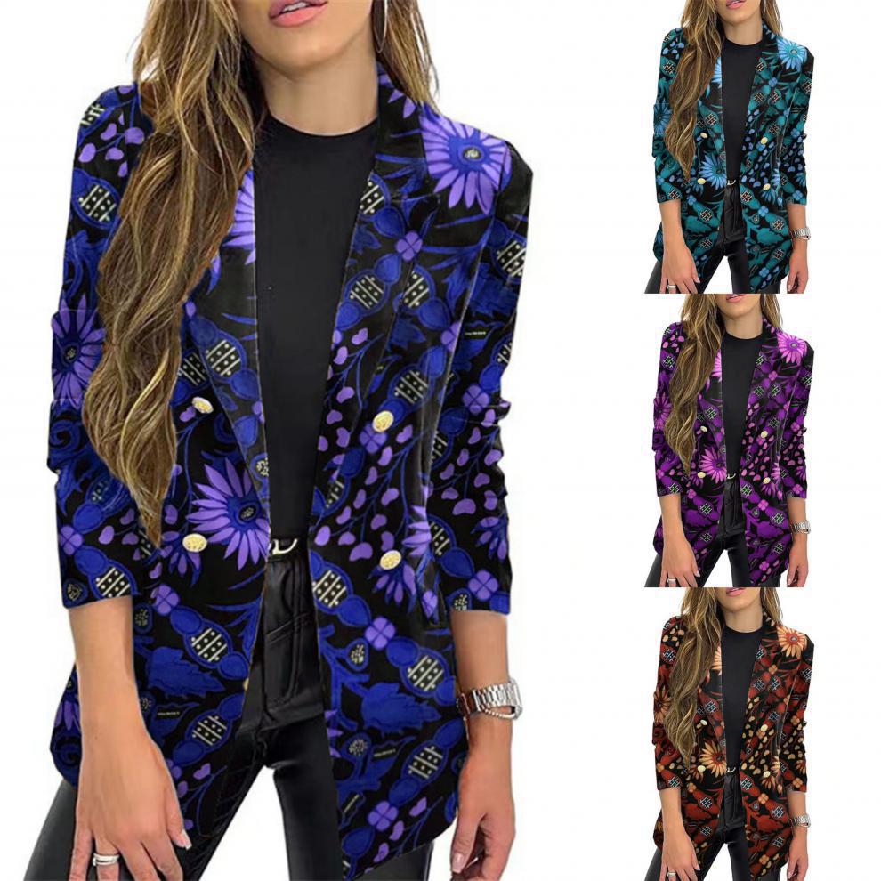 Trendy blazer for women with floral pattern and oversized cut Lune London