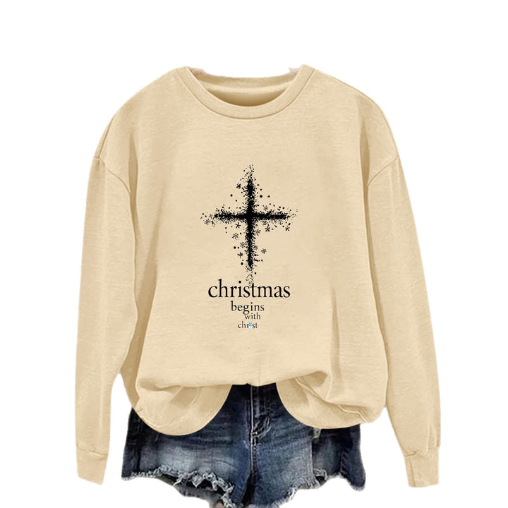 Sweat-shirt pour femmes avec motif chrétien et doublure intérieure douce Chic & Stil