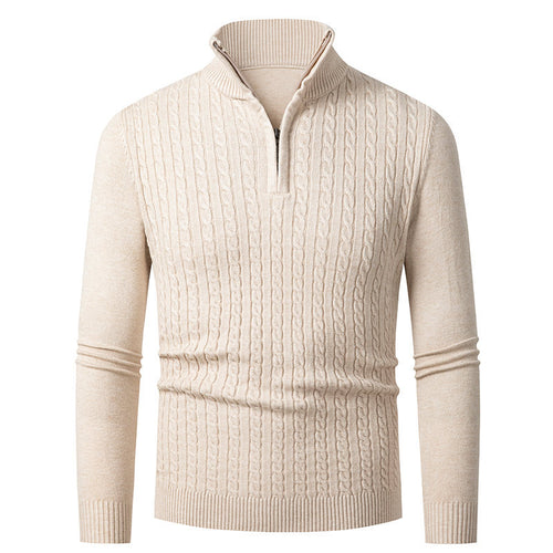 Women's knitted sweater with trendy cable knit pattern and turtleneck Lune London