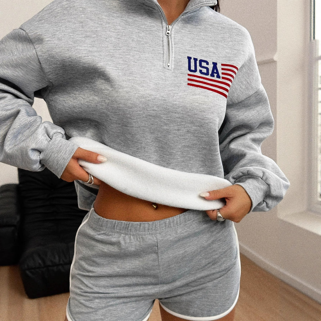 Ladies stylish sweat jacket with high collar Lune London