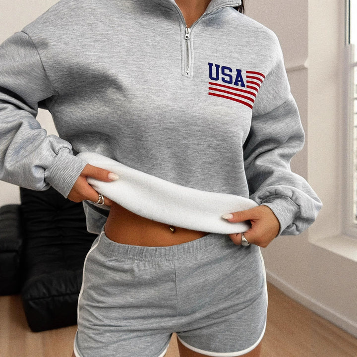 Ladies stylish sweat jacket with high collar Lune London