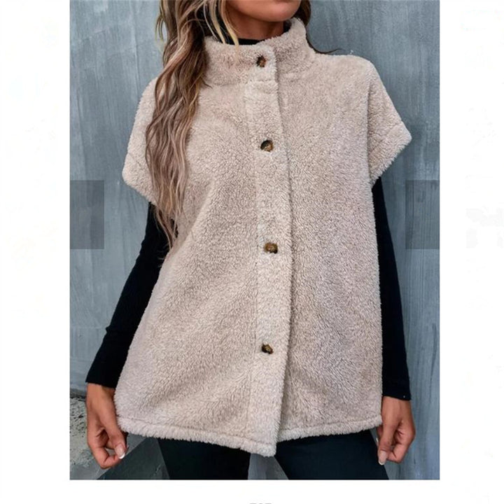 Ladies Cozy Gilet with Moon Button Details London