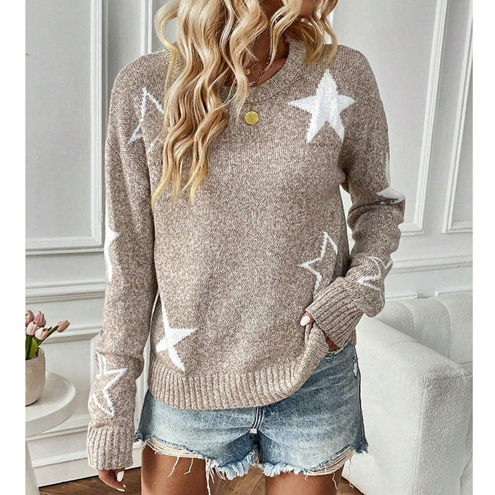 Pull en tricot pour femmes avec un motif d'étoile saisissant Chic & Stil