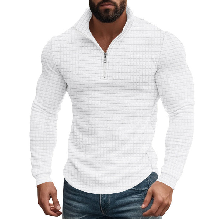 Men's midlayer pullover with high collar and textured design Lune London