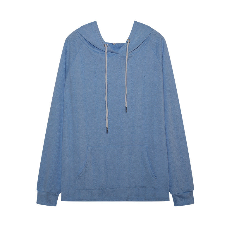 Ladies casual hoodie with textured design and kangaroo pocket Lune London