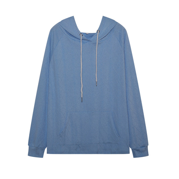 Ladies casual hoodie with textured design and kangaroo pocket Lune London