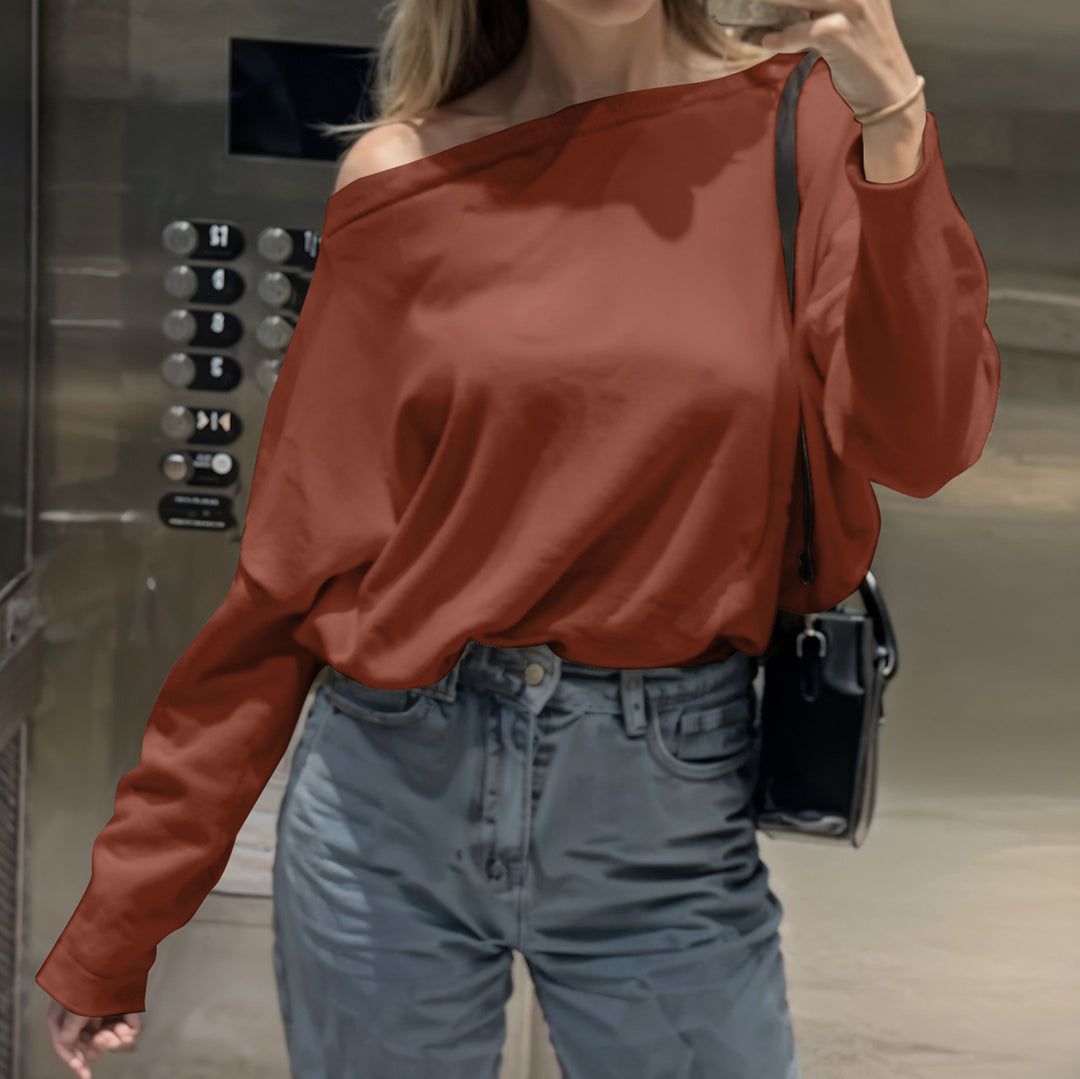 Ladies Off-Shoulder Sweatshirt Lune London