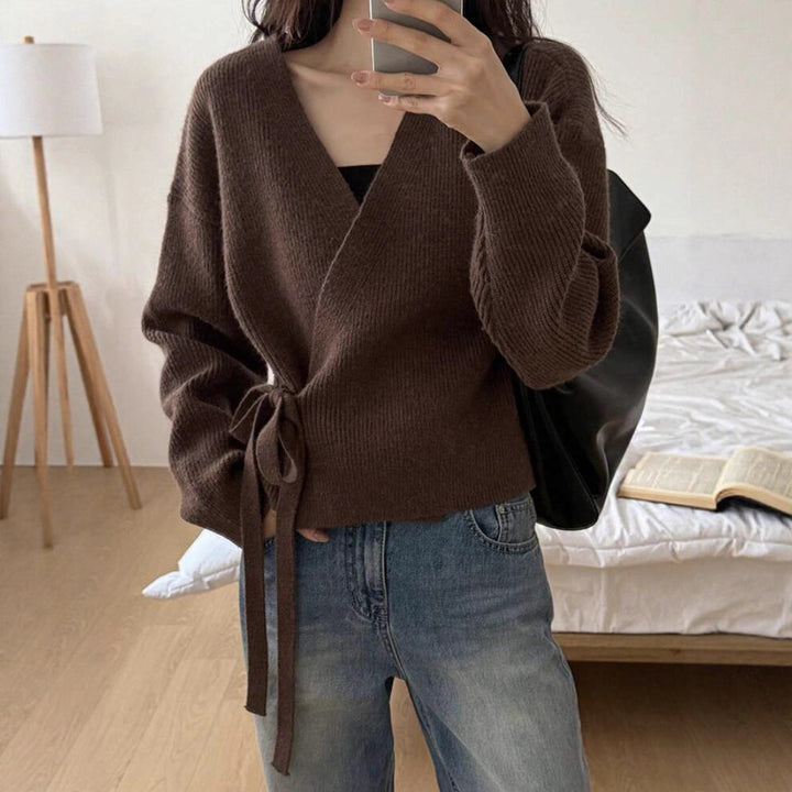 Women’s knit tie jacket with soft material and a casual fit Lune London