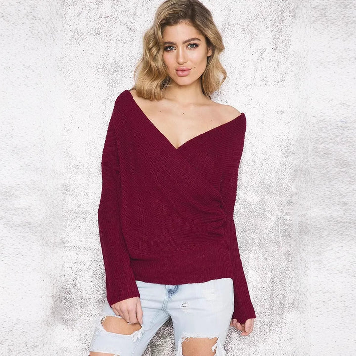 Wrap sweater for women with a beautiful V neckline and a relaxed fit Lune London