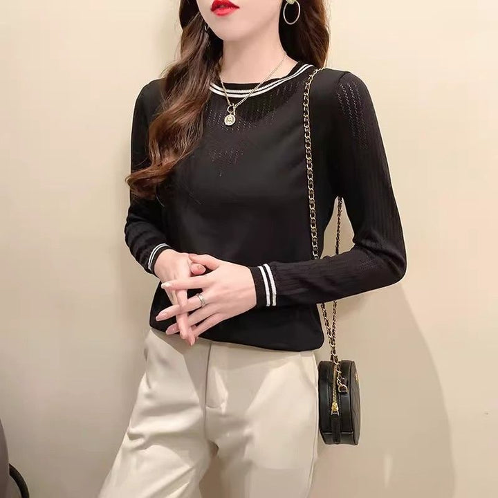 Chemise femme décontractée à manches longues avec motif rayé tendance Chic & Stil