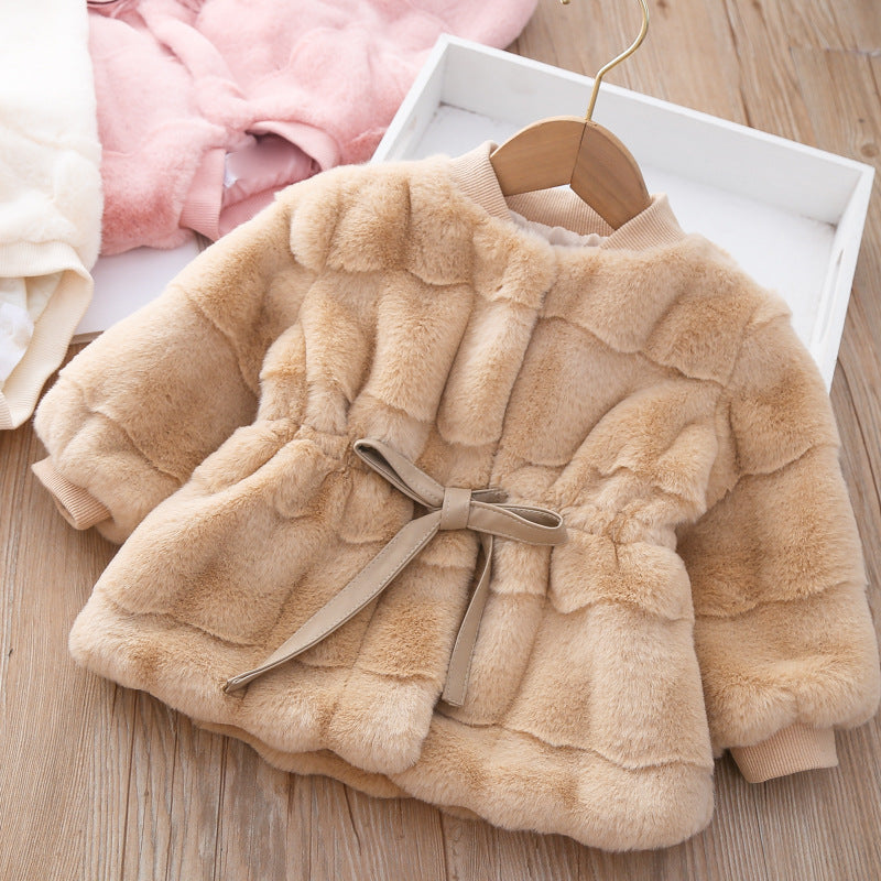 Ladies cozy padded jacket with waist belt Lune London