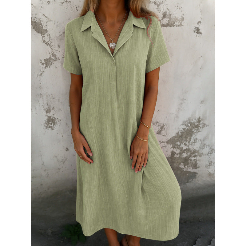 Casual shirt dress for women with short sleeves and button details Lune London