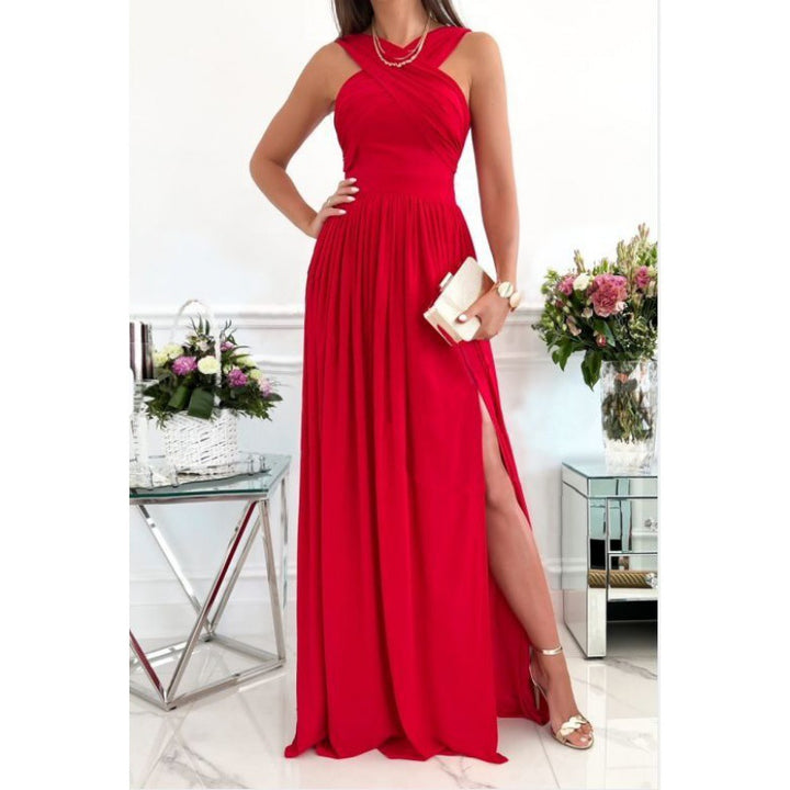 Women Elegant Maxi Dress with Draped Details Lune London