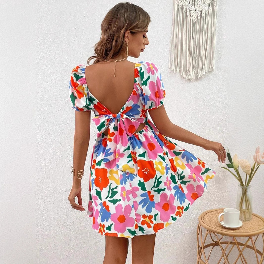 Ladies Puff Sleeve Mini Dress Lune London