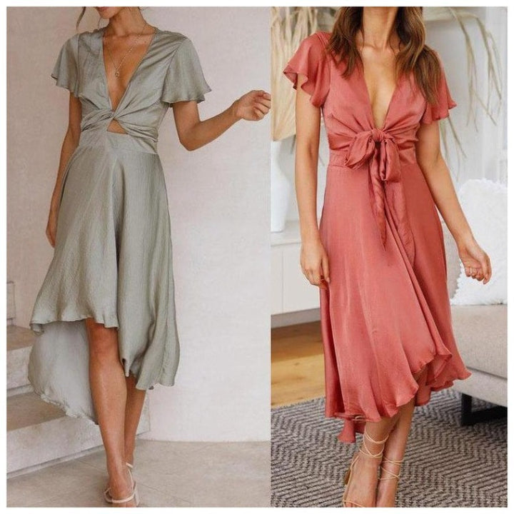 Lune London Women's Midi Tie Dress