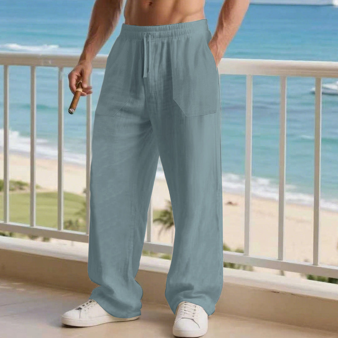 Men's leisure pants with elastic waistband and practical side pockets Lune London