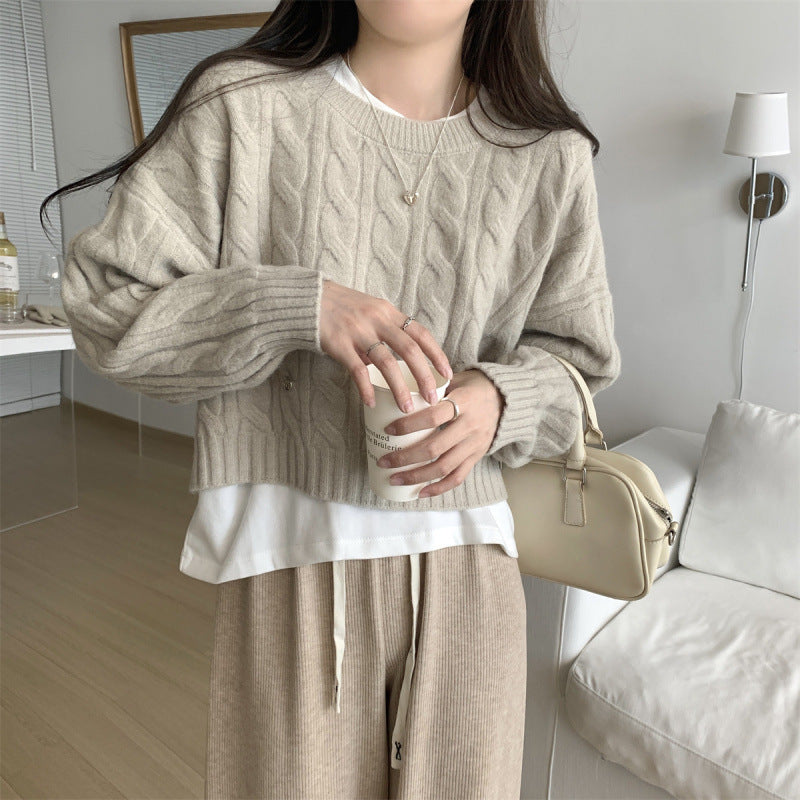 Pull chunky en tricot pour femmes avec une coupe décontractée et un motif en câbles Chic & Stil