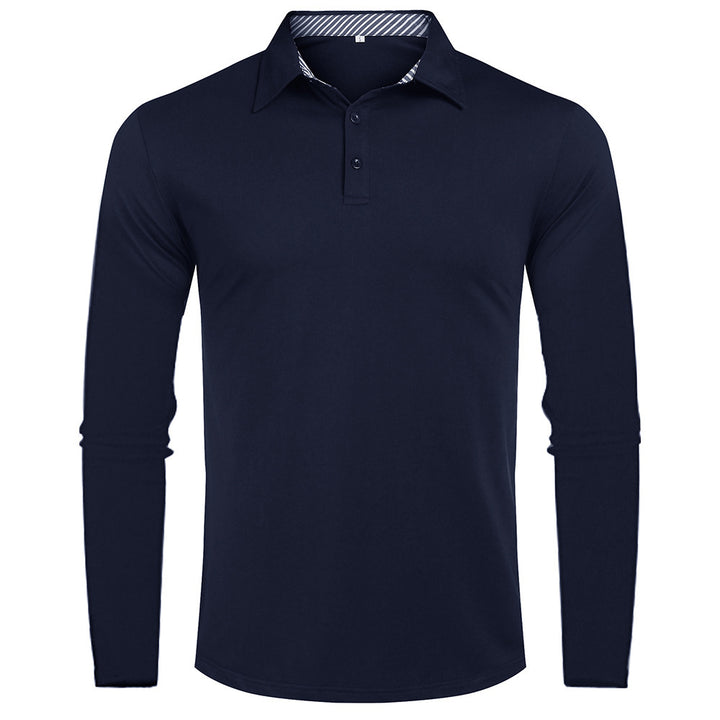 Long Sleeve Polo for Men in Breathable Material Lune London