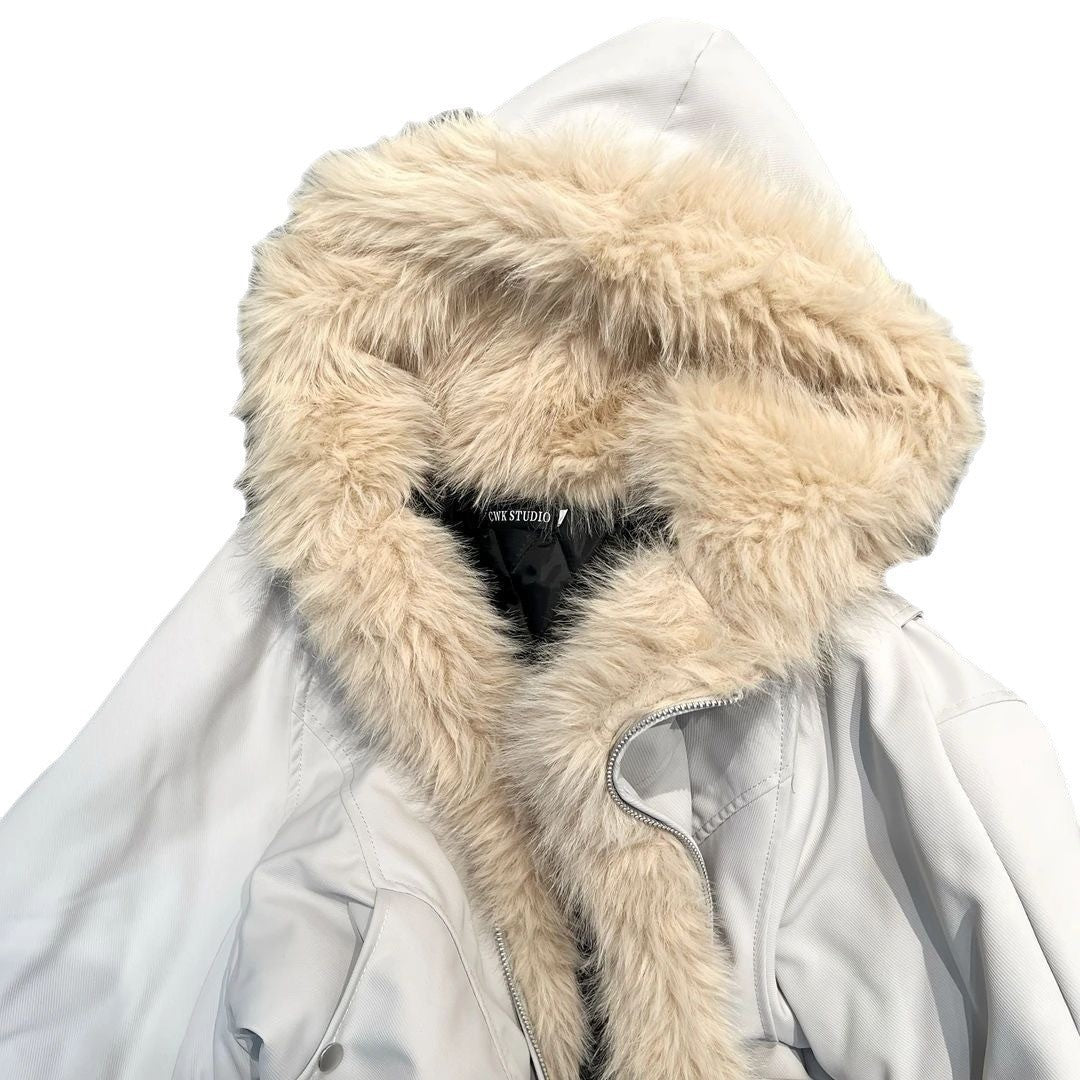 Ladies Sporty Winter Jacket with Removable Hood and Fur Collar Lune London